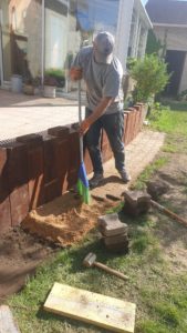 Mise en place d'une allée de pavés